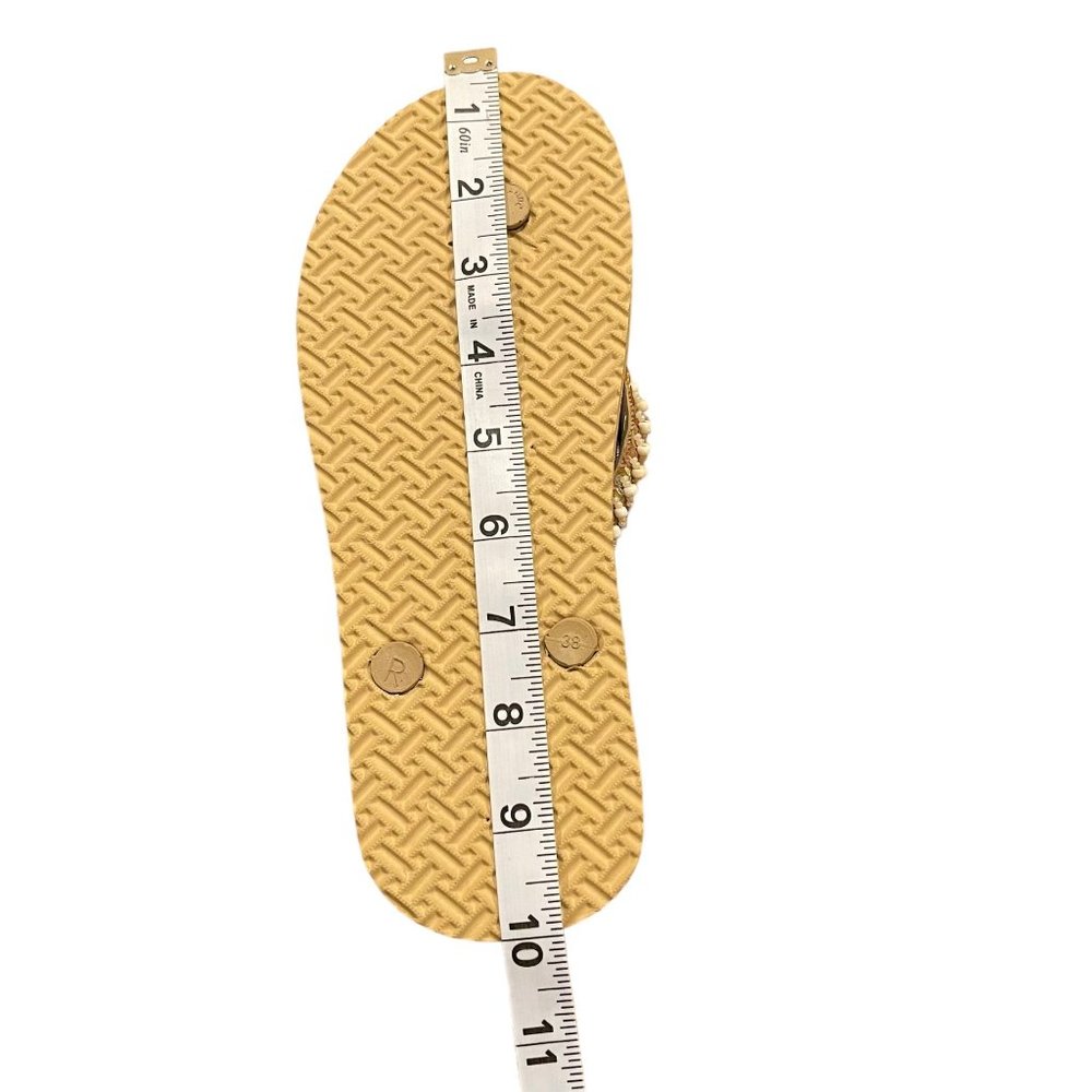 Bali Exotic Bird Women's Tan Flip-Flop Sequence Sandals Size 39 - Picture 4 of 4